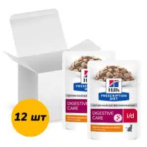 Вологий корм Hill's Prescription Diet i/d з куркою для котів, 12 шт по 85 г