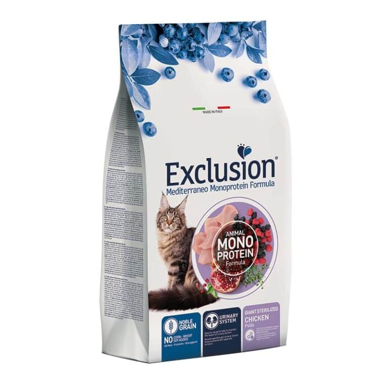Сухий корм для стерилізованих котів великих порід Exclusion Mediterraneo Monoprotein Formula з куркою