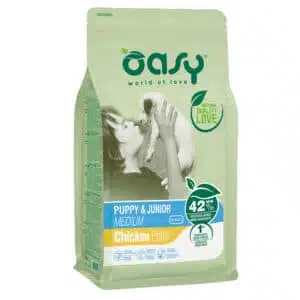 Сухий корм Oasy Lifestage Puppy & Junior Medium для цуценят з куркою, 18 кг