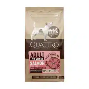 Сухий корм Quattro Adult Salmon Small Breed для дорослих собак з лососем і крилем