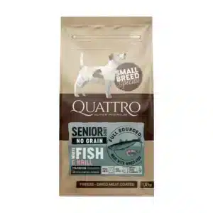 Сухий корм для собак малих порід від 10 років Quattro Senior & Diet Fish Small Breed з білою рибою і крилем