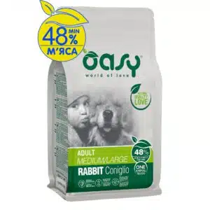 Сухий корм Oasy One Animal Protein Adult Medium/Large для собак з кроликом