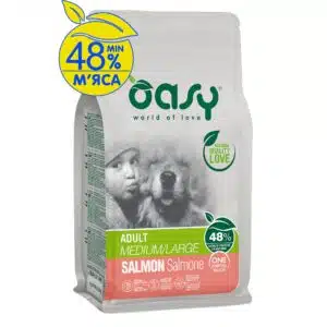 Сухий корм Oasy One Animal Protein Adult Medium/Large для собак з лососем