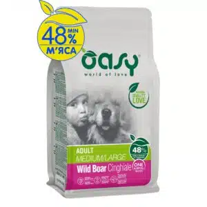 Сухий корм Oasy One Animal Protein Adult Medium/Large для собак з диким кабаном