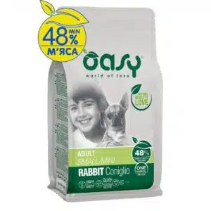 Сухий корм для дорослих собак малих порід Oasy One Animal Protein Adult Small Mini з кроликом