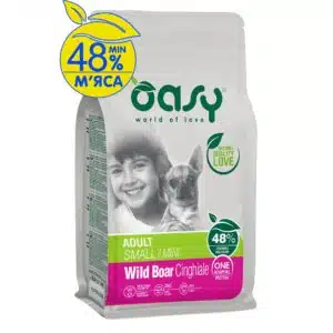Сухий корм для дорослих собак малих порід Oasy One Animal Protein Adult Small Mini з диким кабаном