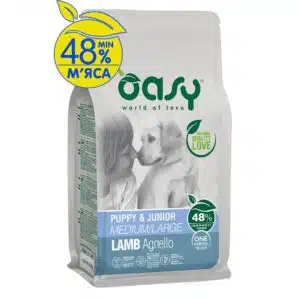 Сухий корм Oasy One Animal Protein Puppy Medium/Large для цуценят з ягням
