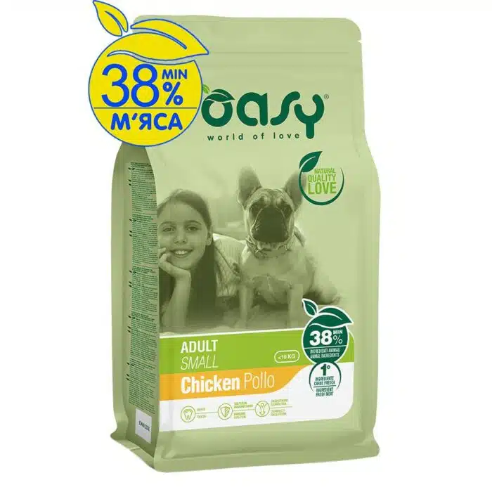 Сухий корм Oasy Lifestage Adult Small для собак малих порід з куркою