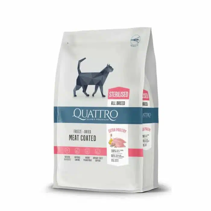 Quattro Cat Sterilized корм для стерилізованих котів з м'ясом птиці