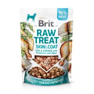 Ласощі Brit RAW Freeze-Dried Treat & Topper Skin&Coat з куркою і рибою для собак, 40 г