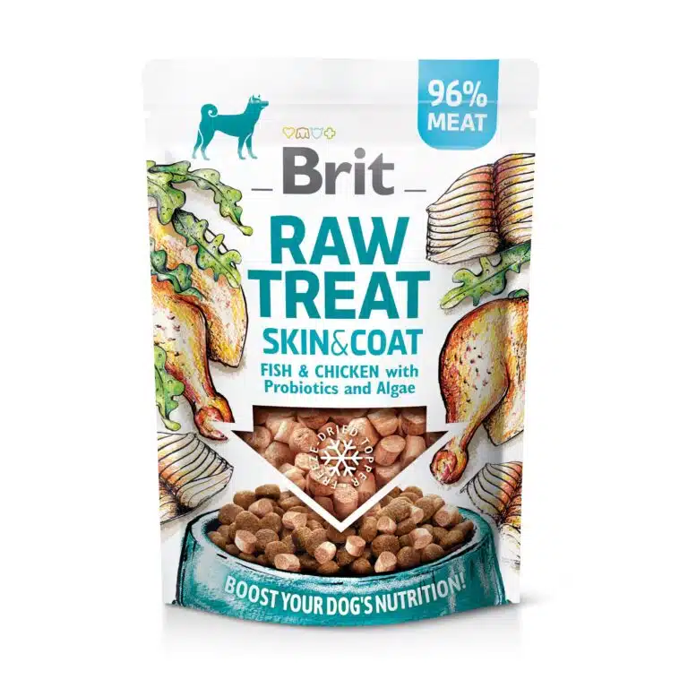 Ласощі Brit RAW Freeze-Dried Treat & Topper Skin&Coat з куркою і рибою для собак, 40 г