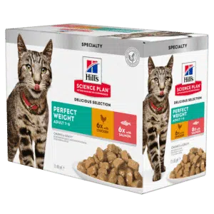 Вологий корм для дорослих котів Hill's Science Plan Adult Perfect Weight з куркою і лососем, 85 г, набір 6+6 шт