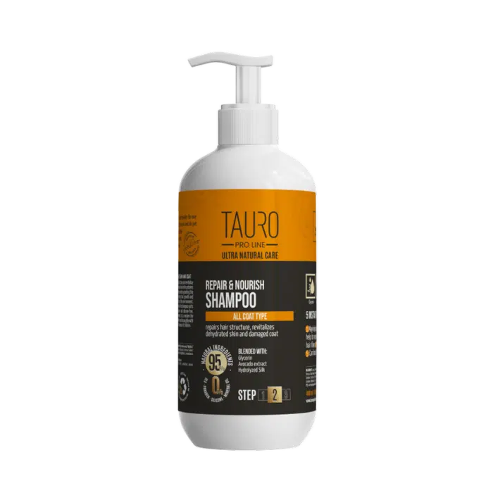 Шампунь відновлення та живлення для шкіри та шерсті TAURO PRO LINE Ultra Natural Care Repair and Nourish