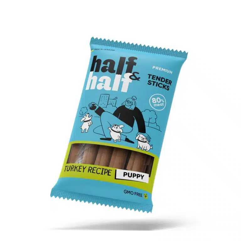 Ласощі Half&Half палички з індичкою для цуценят, 100 г