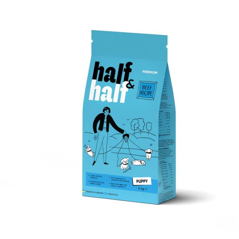Сухий корм для цуценят Half&Half з яловичиною