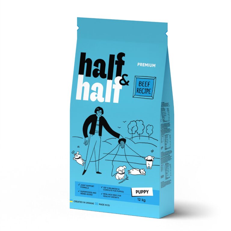 Сухий корм для цуценят Half&Half з яловичиною