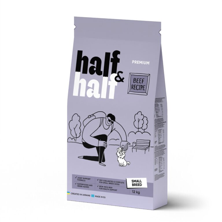Сухий корм Half&Half для дорослих собак малих порід з яловичиною