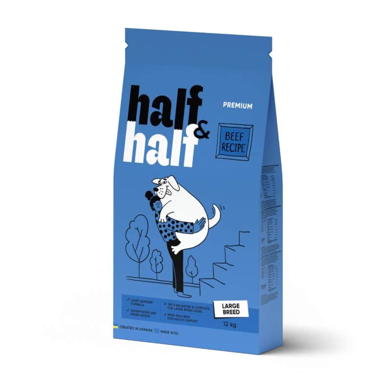 Сухий корм Half&Half для дорослих собак великих порід з яловичиною