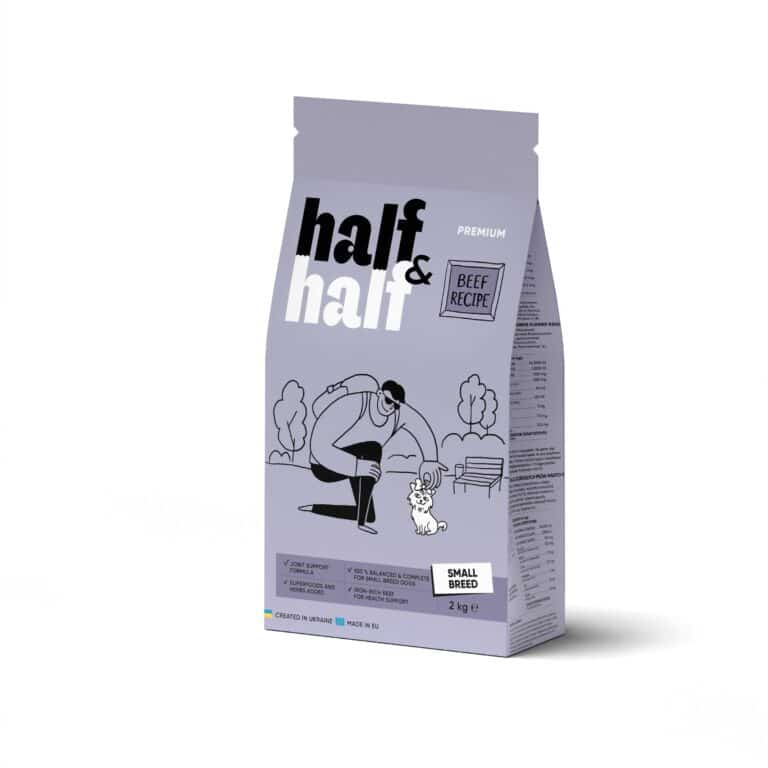 Сухий корм Half&Half для дорослих собак малих порід з яловичиною