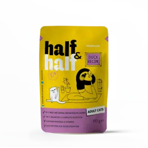 Вологий корм Half&Half з качкою для дорослих котів, 100 г