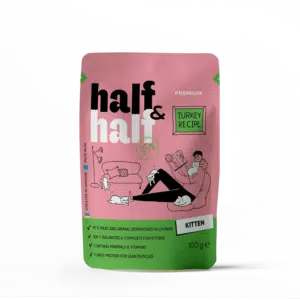 Вологий корм Half&Half з індичкою у желе для кошенят, 100 г