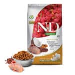 Беззерновий корм для собак Farmina N&D Quinoa Skin&Coat ADULT MEDIUM & MAXI при харчовій алергії з перепілкою, кіноа, кокос та куркума