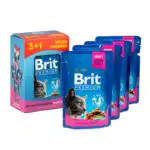 Вологий корм Brit Premium з куркою та індичкою для котів, 4х100 г