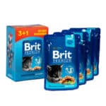 Набір паучів "3+1" для кошенят Brit Premium з куркою, 4х100г