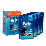 Вологий корм Brit Premium для кошенят з куркою, 4х100 г