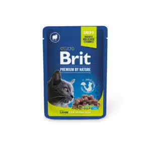 Вологий корм для стерилізованих котів Brit Premium з ягням, 100 г