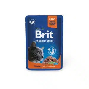 Вологий корм Brit Premium з лососем для стерилізованих котів, 100 г