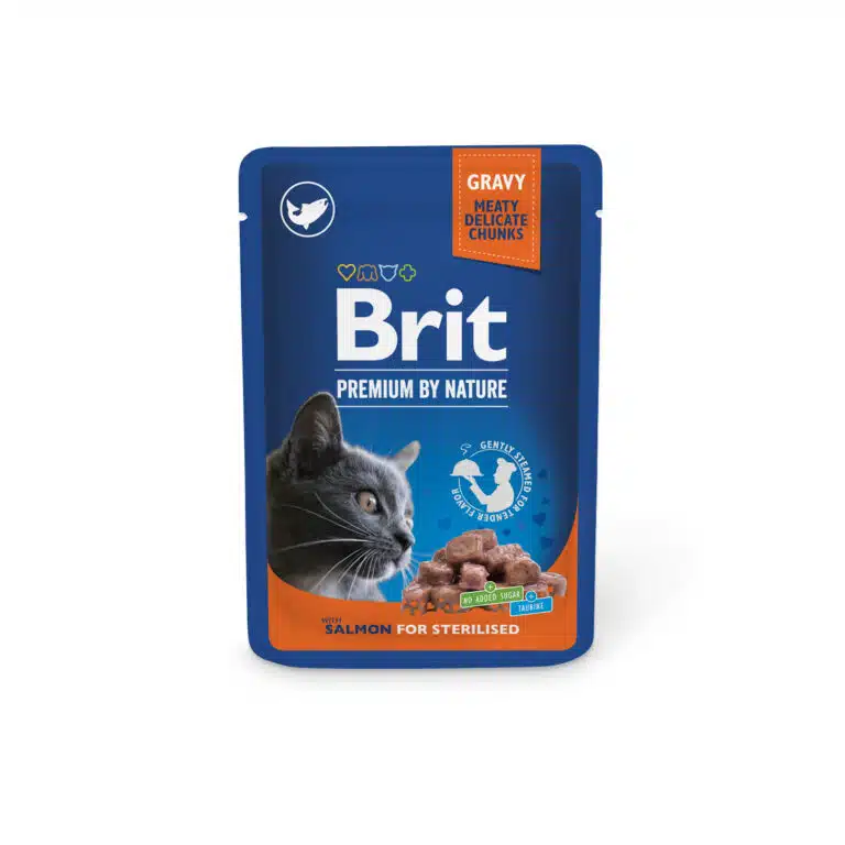 Вологий корм Brit Premium з лососем для стерилізованих котів, 100 г