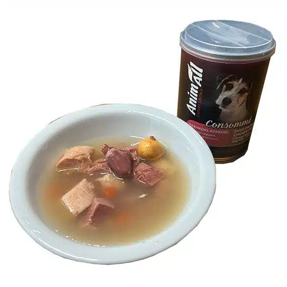 Вологий корм AnimAll Консоме з качкою і куркою для собак, 375 г