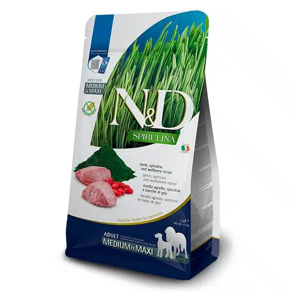 Сухий корм Farmina N&D Spirulina беззерновий з ягням для середніх і великих собак