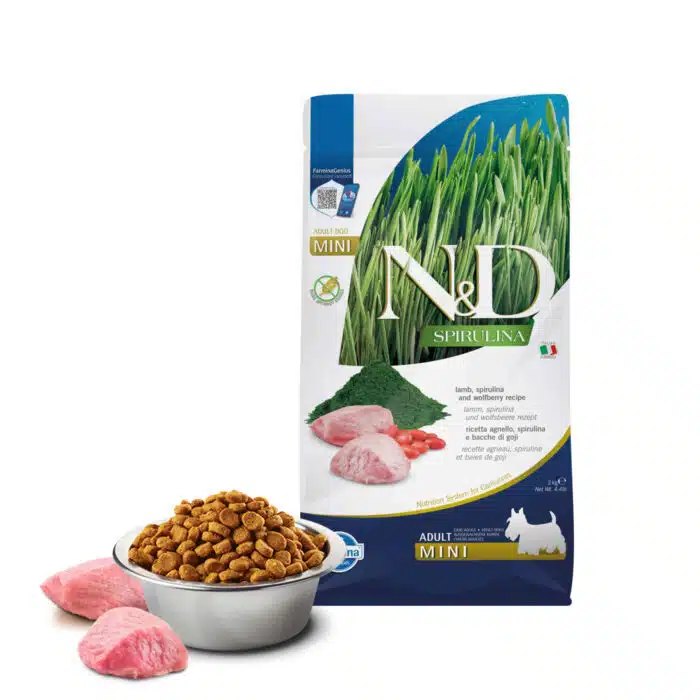 Беззерновий корм для собак малих порід Farmina N&D Spirulina з ягням, спіруліною та ягодами годжі, 2кг