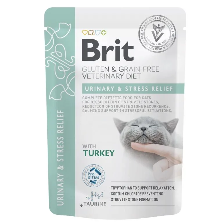 Вологий корм для котів Brit Urinary & Stress Relief при сечокам'яній хворобі, 85 г