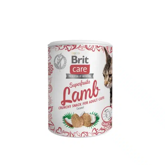 Ласощі для котів Brit Care Superfruits з ягням та кокосом, 100 г