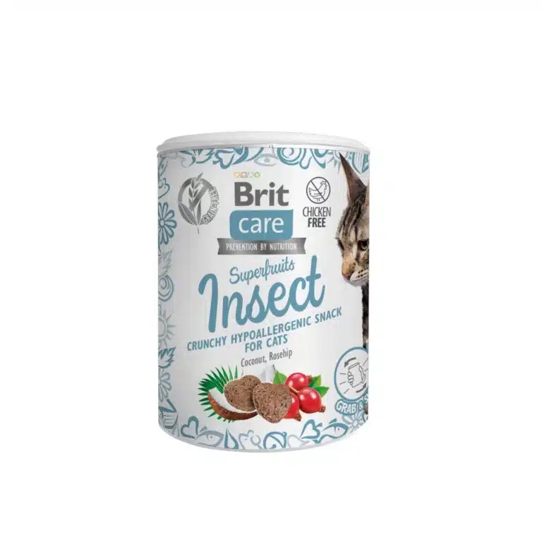 Ласощі Brit Care Superfruits з комахами для котів, 100 г