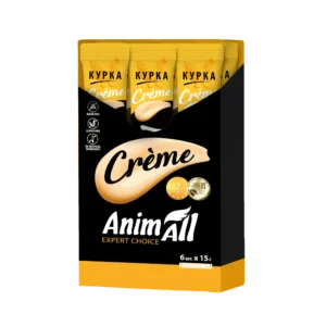 Кремові ласощі AnimAll Crème з куркою для котів, 6х15 г