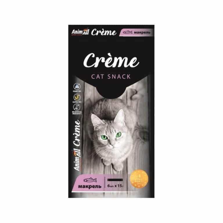 Кремові ласощі AnimAll Crème з макреллю для котів, 6×15 г