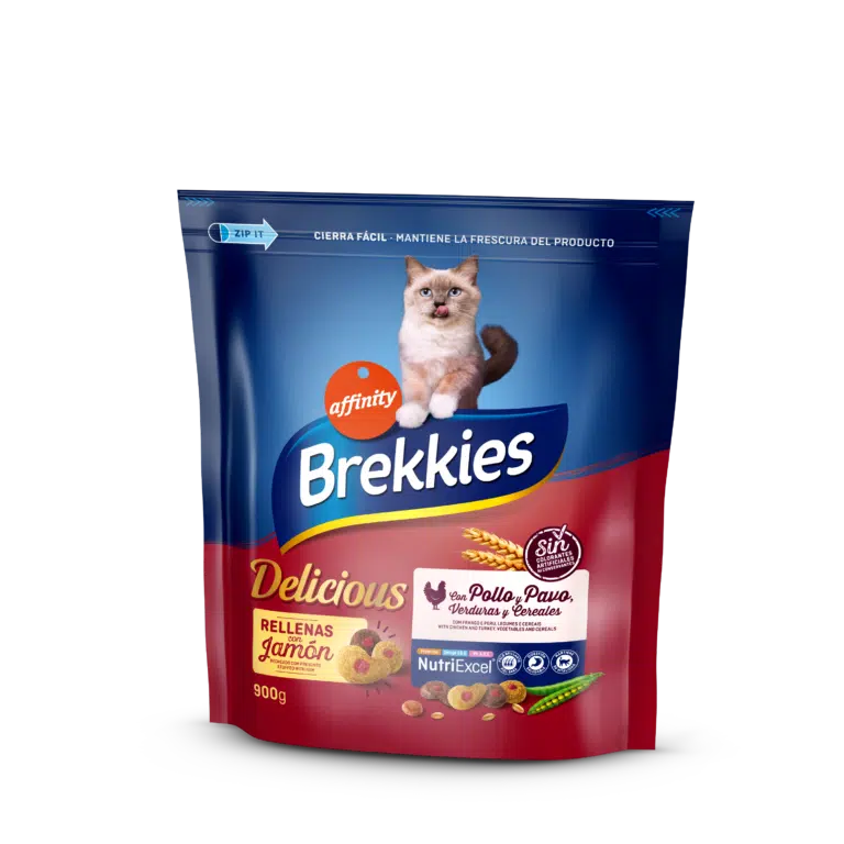 Сухий корм Brekkies Cat Delice Meat з куркою для котів, 900 г