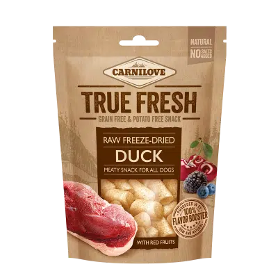 Ліофілізовані ласощі для собак True Fresh Freeze-Dried snack з качкою та 5 видами червоних ягід, 40 г