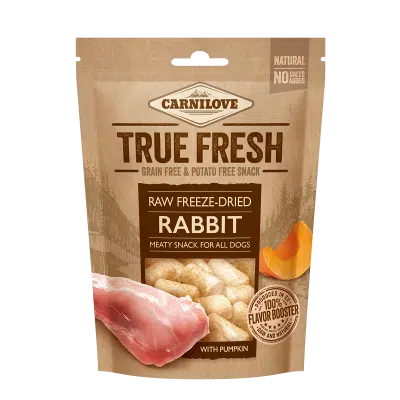 Ліофілізовані ласощі для собак True Fresh Freeze-Dried snack з кроликом та гарбузом, 40 г