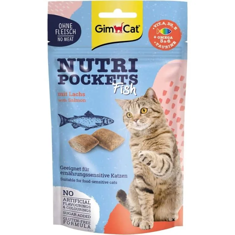 Ласощі GimCat Nutri Pockets Fish з лососем для котів, 60 г