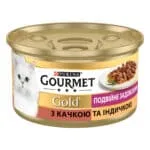 Вологий корм Gourmet Gold Подвійне задоволення з качкою і індичкою для котів, 85 г