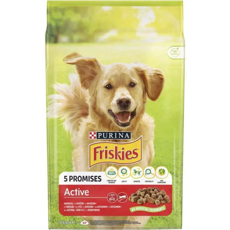 Сухий корм Friskies Active з яловичиною для дорослих собак