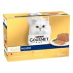 Вологий корм GOURMET Gold для дорослих котів паштет мультипак: з яловичиною 3х85г, з тунцем 3х85г, з печінкою 3х85г, з індичкою 3х85г