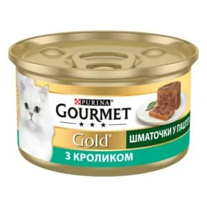 Вологий корм для дорослих котів Gourmet Gold з кроликом, 85 г