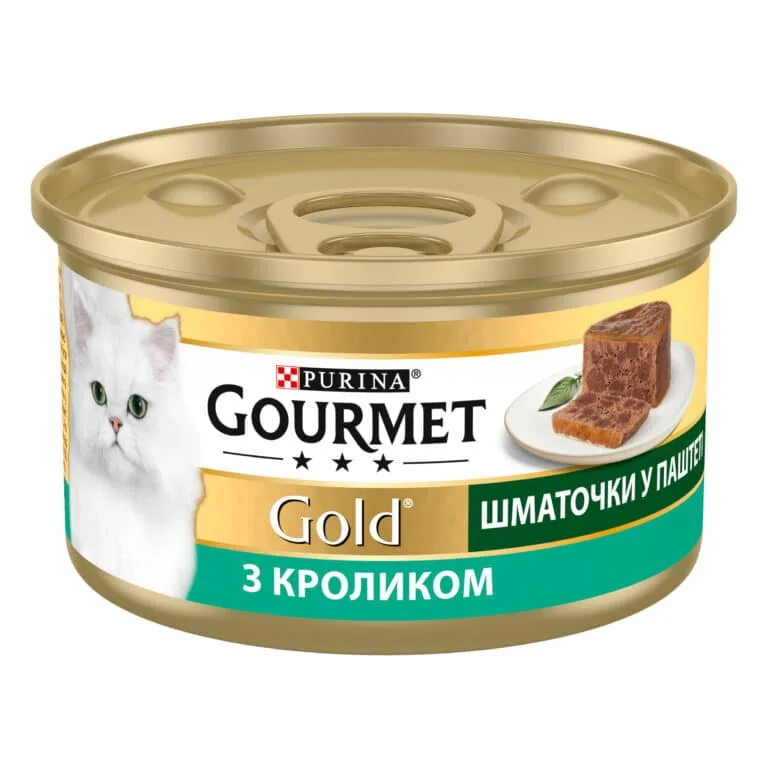 Вологий корм для дорослих котів Gourmet Gold з кроликом, 85 г