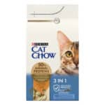 Сухой корм CAT CHOW Feline 3-in-1 для взрослых кошек с формулой тройного действия с курицей